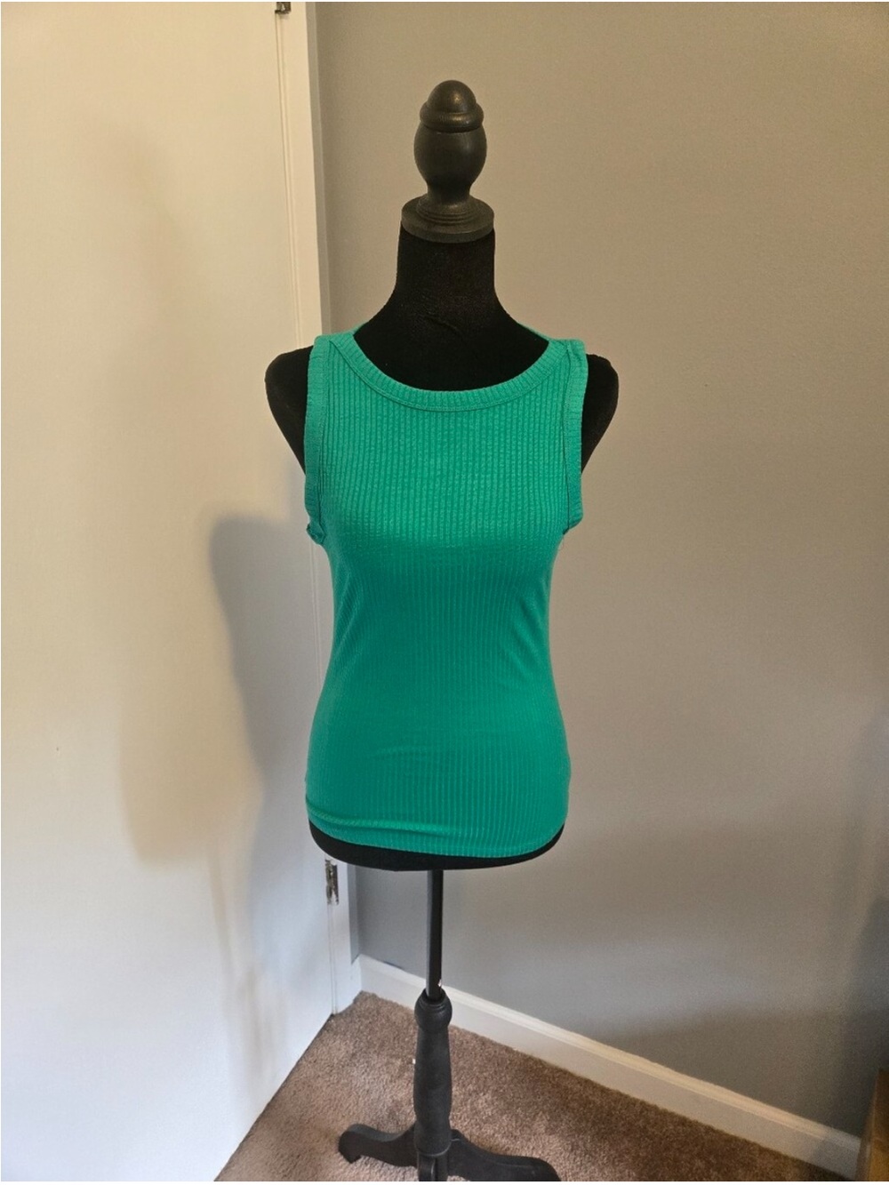 Zenana Outfitters Ribbed Tank Top in Teal Green